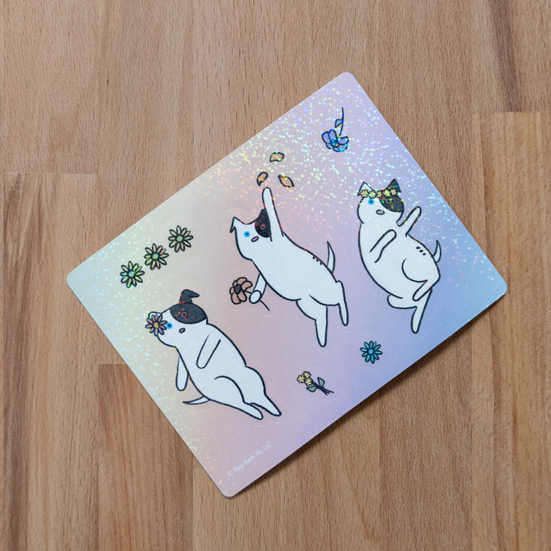 Dancing Flower Dog Sticker Sheet