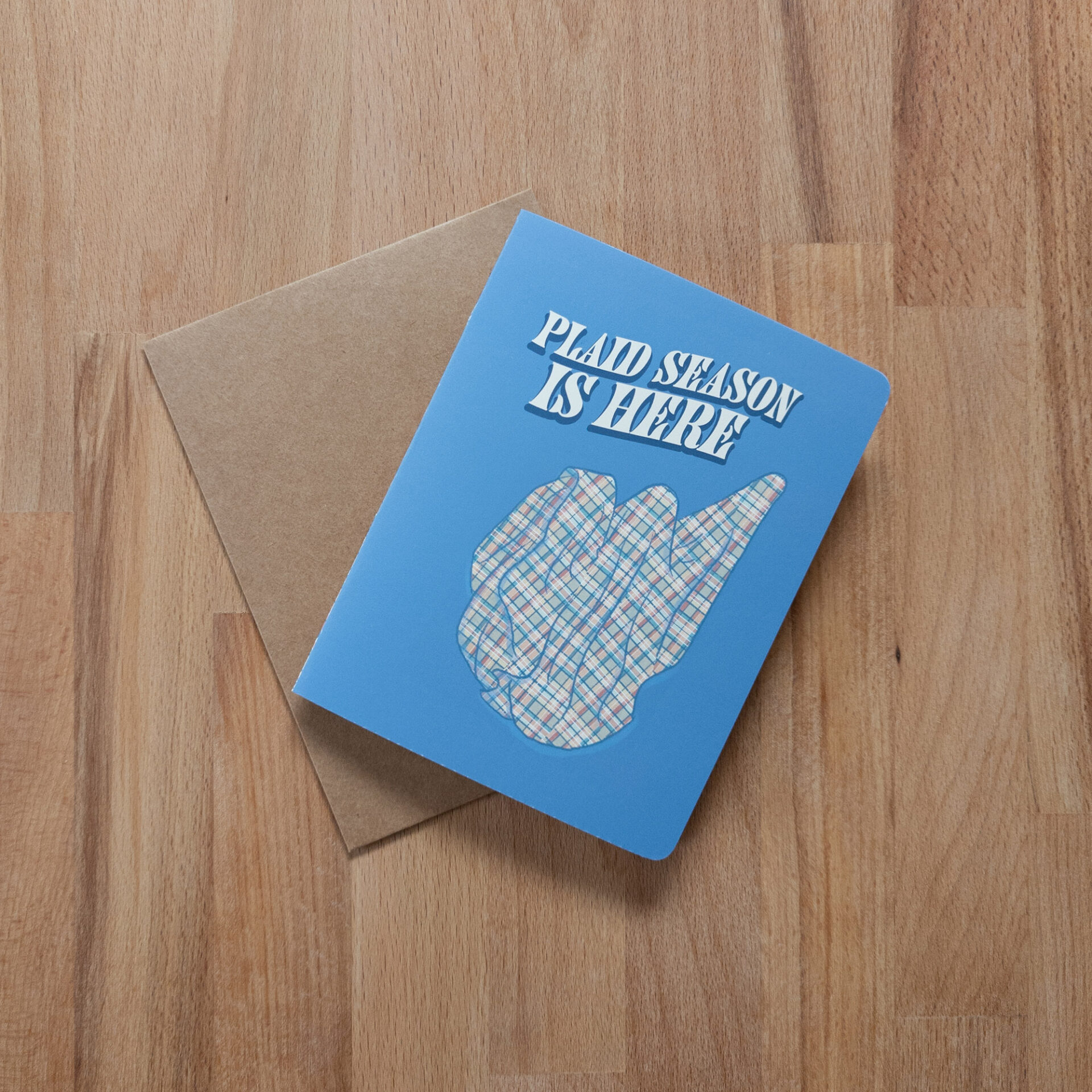 Plaid Season Sheet Ghost Greeting Card