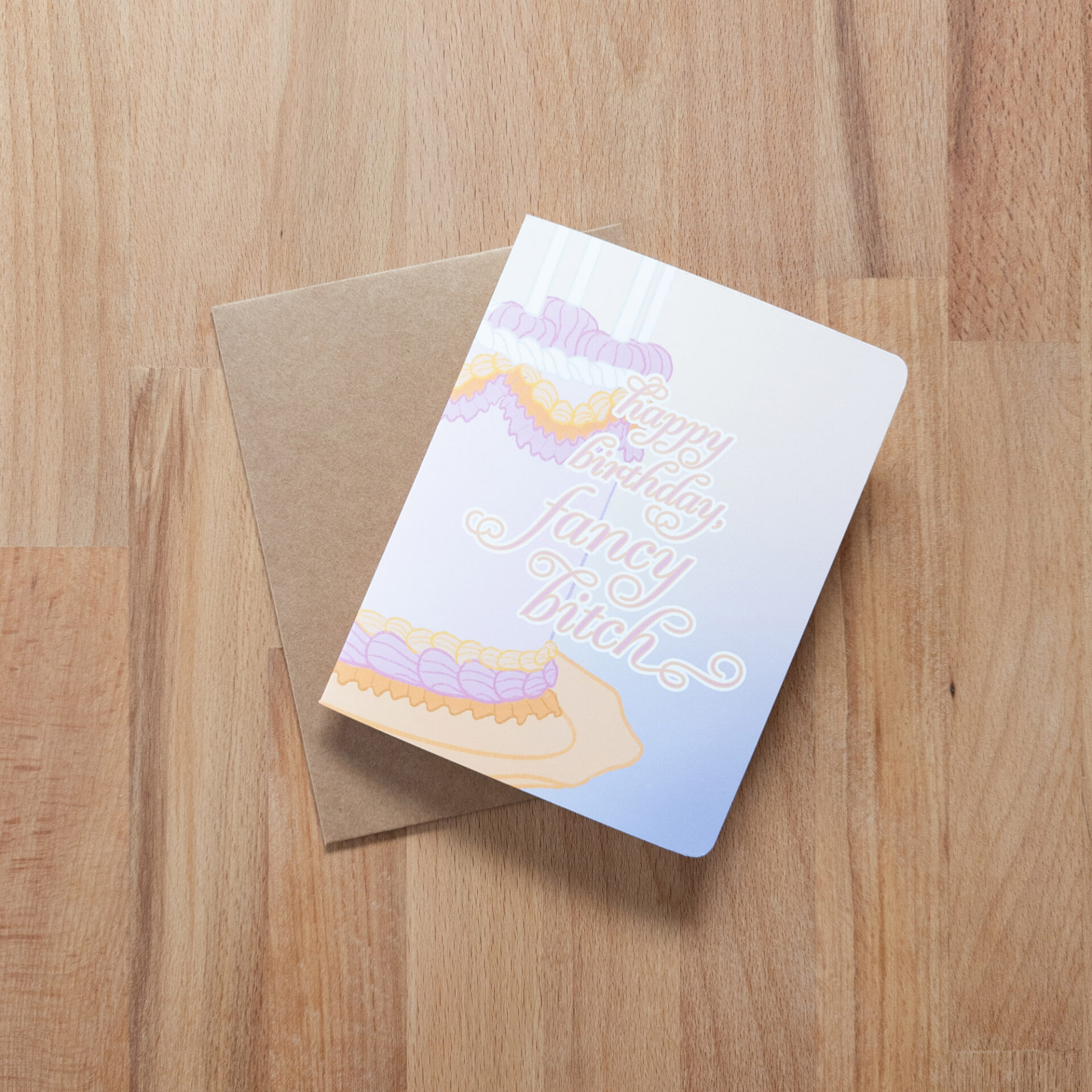 Fancy B Birthday Cake Greeting Card