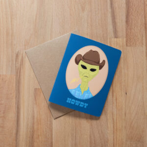 Howdy Alien Cowboy Greeting Card