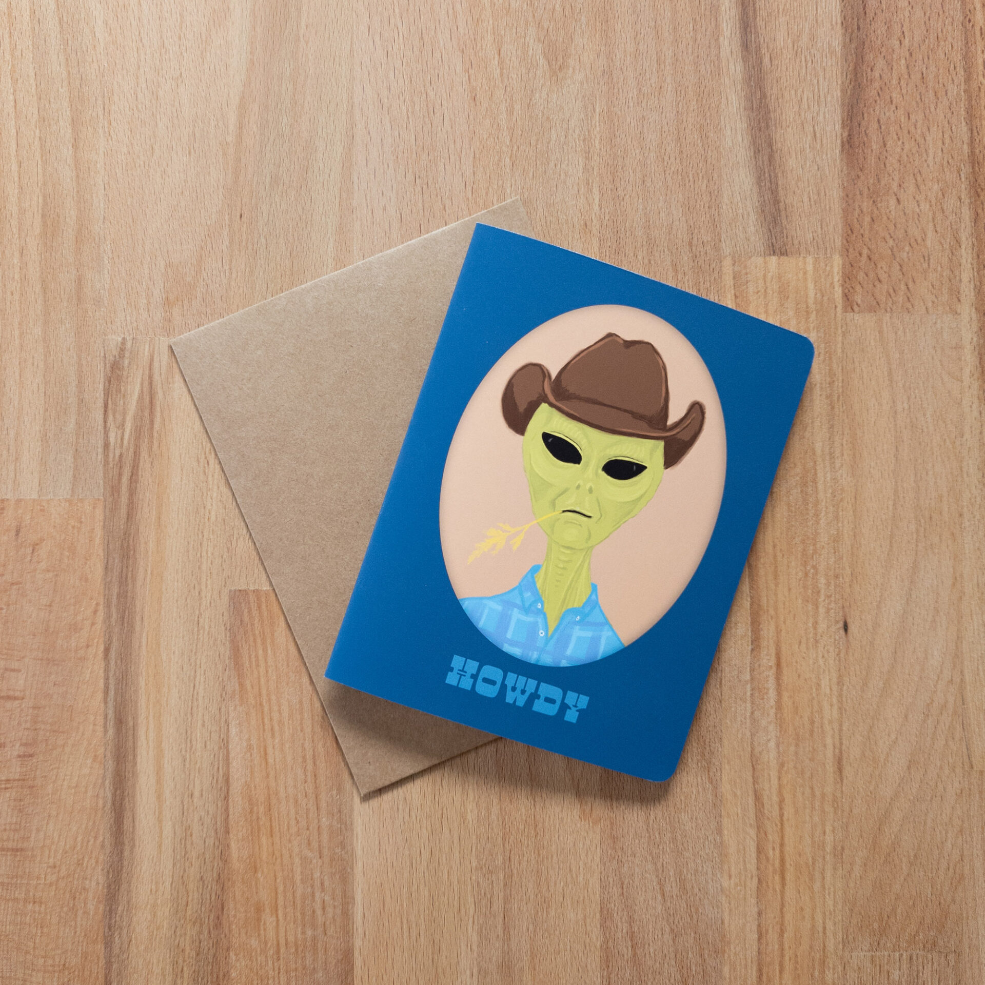 Howdy Alien Cowboy Greeting Card